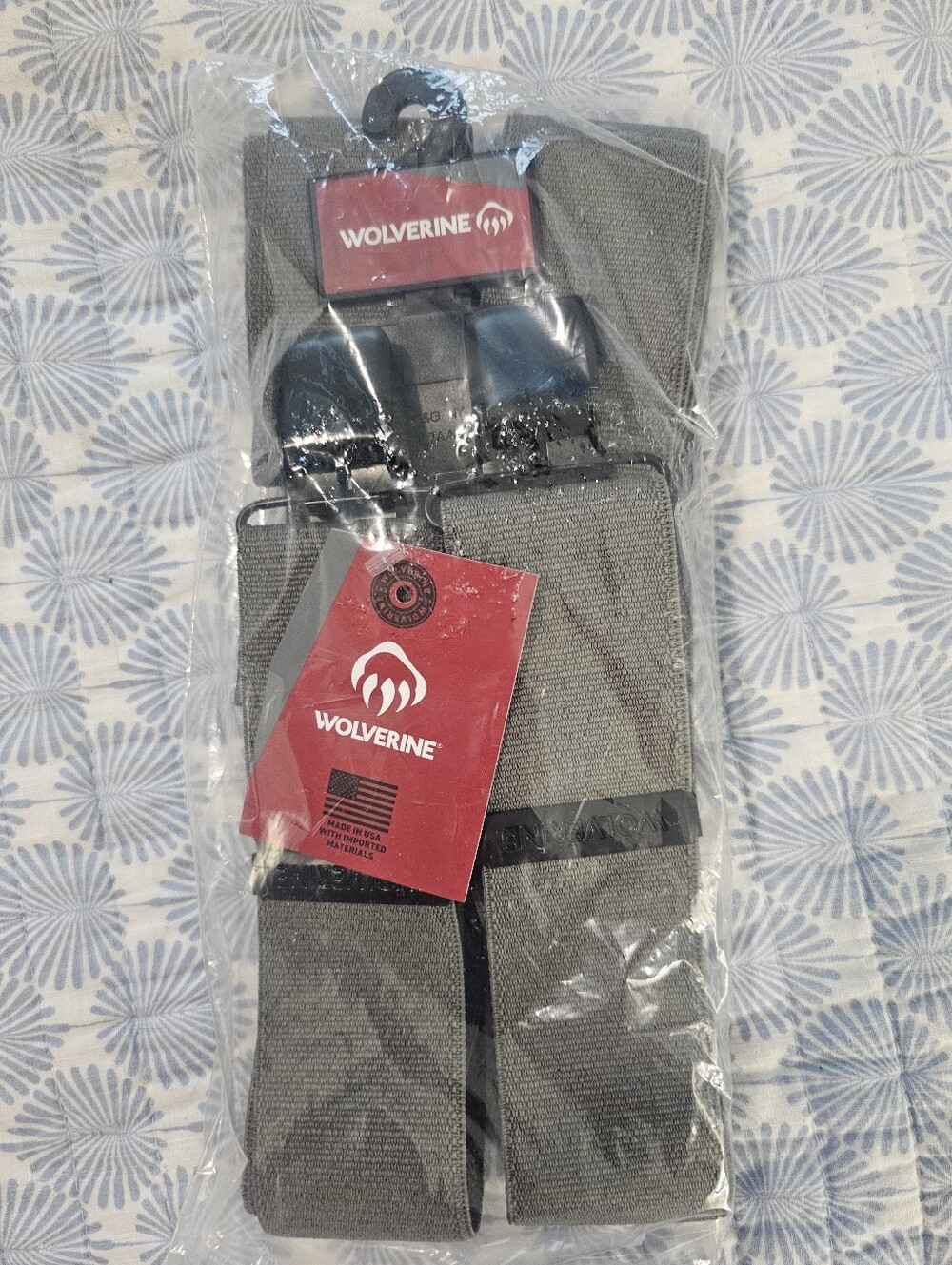 New Men's One Size Fits Most Gray Work Suspenders By Wolverine